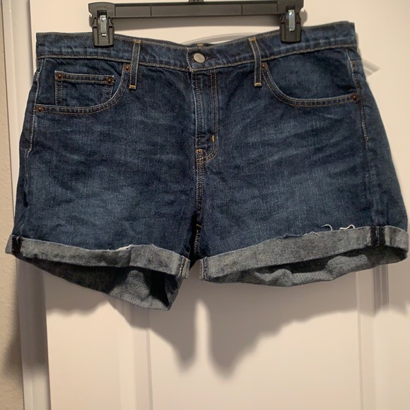 GAP 1969 Dark Girlfriend Cuffed Denim Shorts - Picture 1 of 9